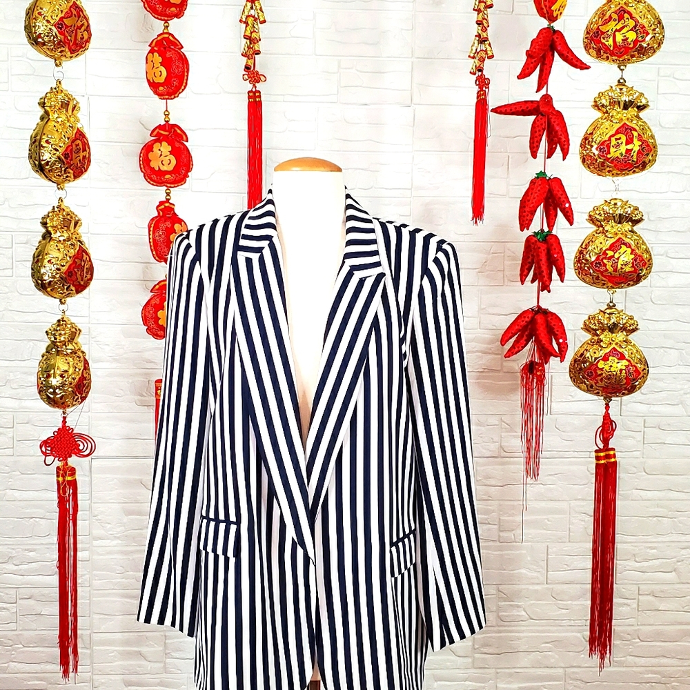 Navy blue stripe blazer